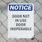 Signmission Door Not In Use Door Inoperable, 7 in W x Rectangle, Plastic OS-2PACK-NS-P-710-V-11514 - alternate 4